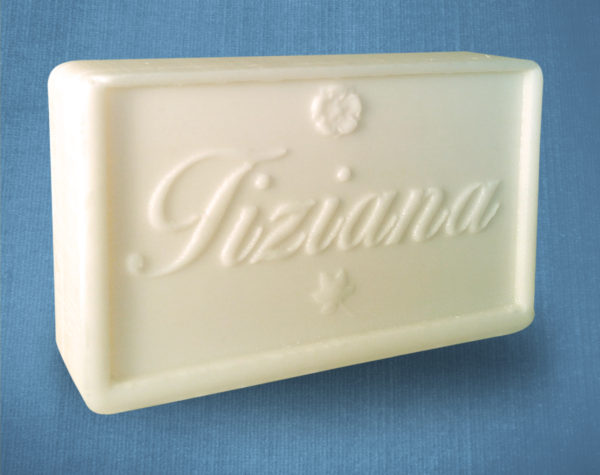 Rectangular soap with personalized writing