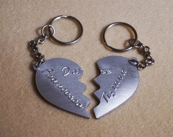 Personalized broken heart keychain