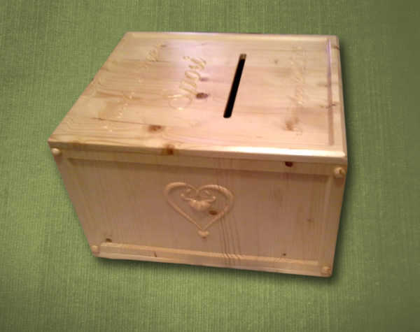 Caja porta bolsas de regalo de boda/boda esculpida en 3D