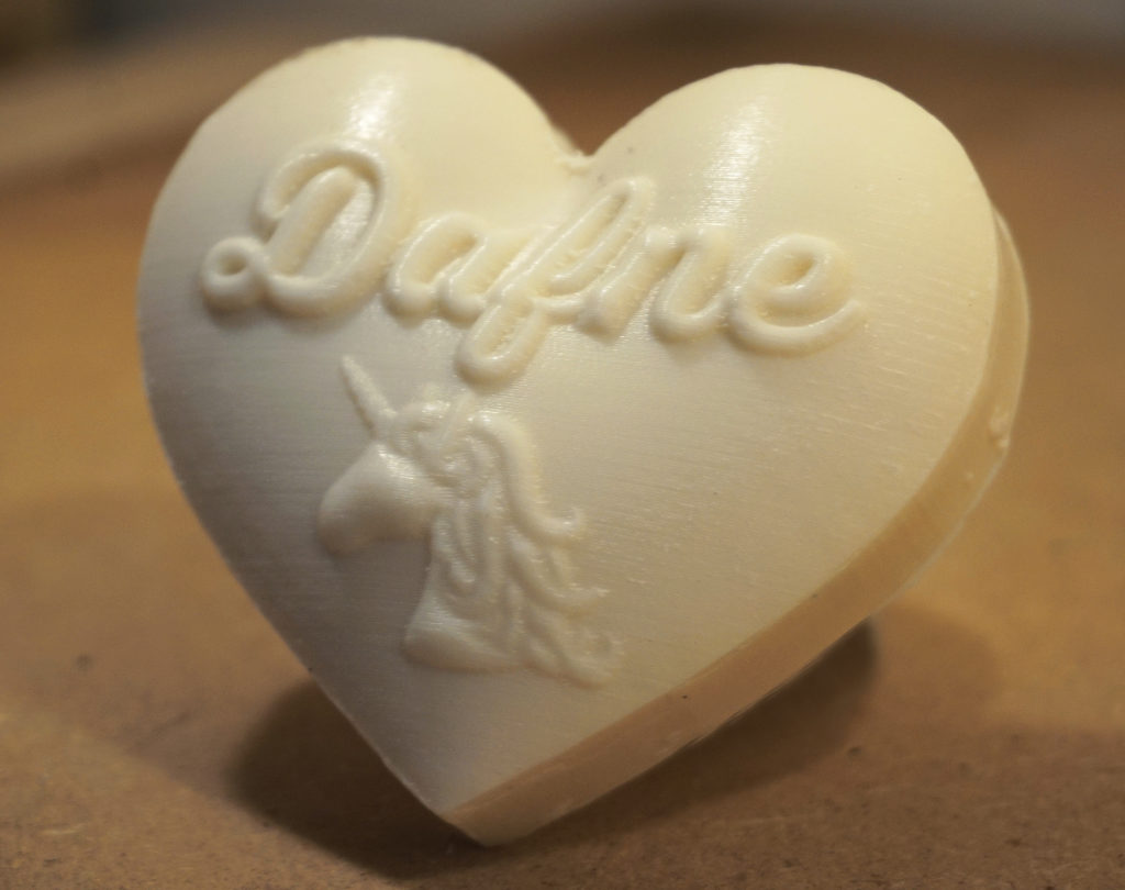 heart soap with personalized design