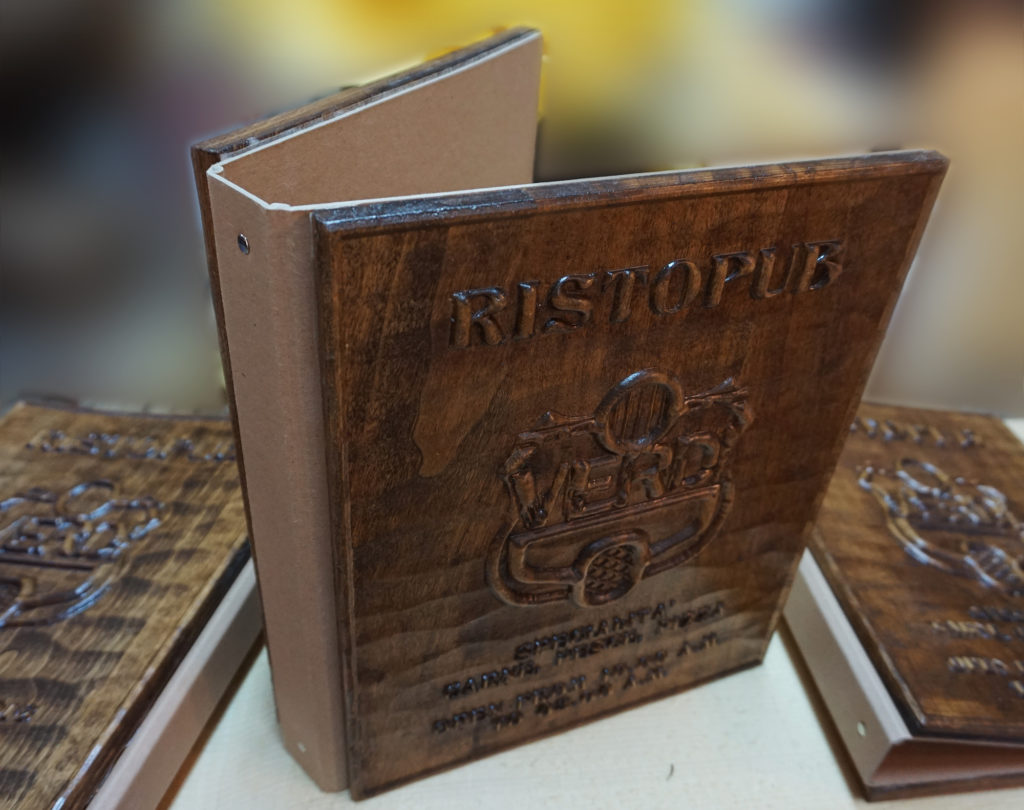 personalized wooden guest book menu for restaurants bed and breakfast hotels