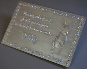 placa de aluminio personalizada con retrato