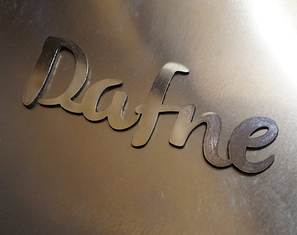 Personalized Dibond composite aluminum lettering