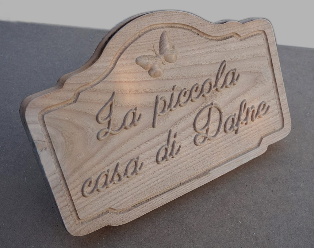 Targa/insegna in legno personalizzata 3d - Arti&Inventive