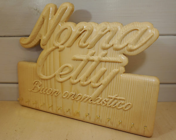 Porta collane da parete in legno con scritta personalizzata