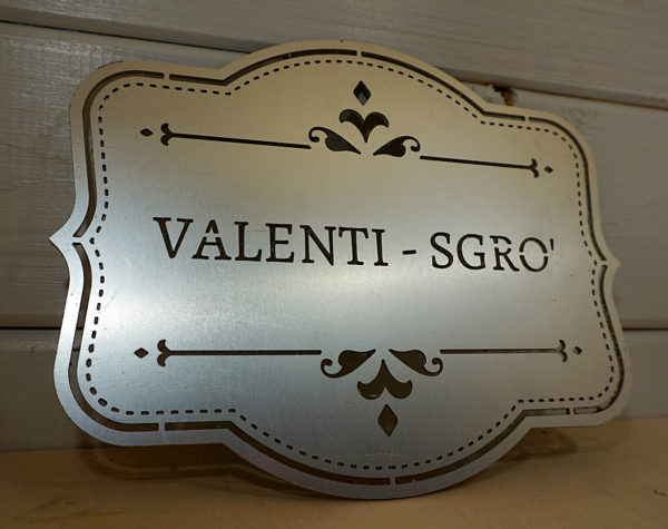 Plaque personnalisée en aluminium argent mat rétro vintage