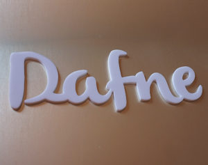 Personalized opaline plexiglass writing