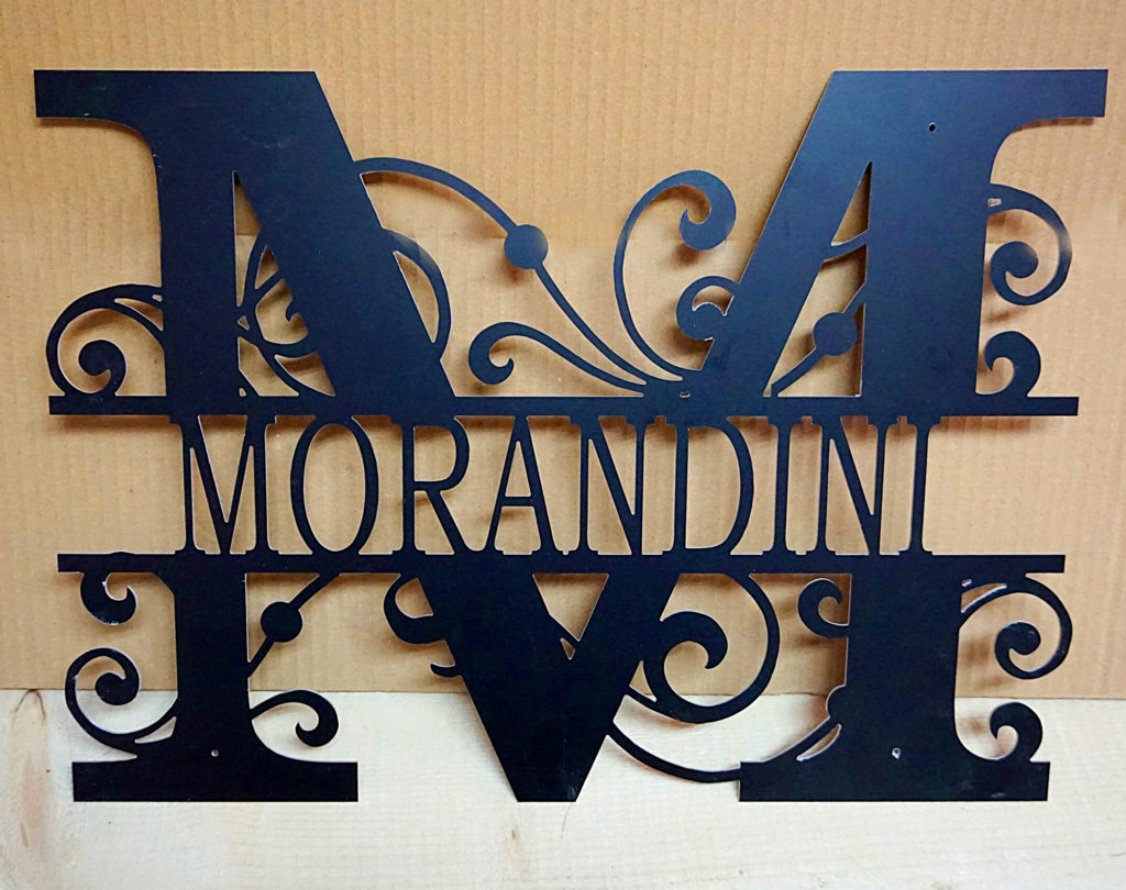 Personalized metal monogram