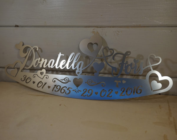 anodized aluminum carving for tombstone