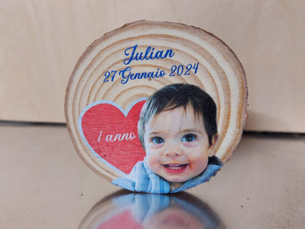 Personalized wooden log disc