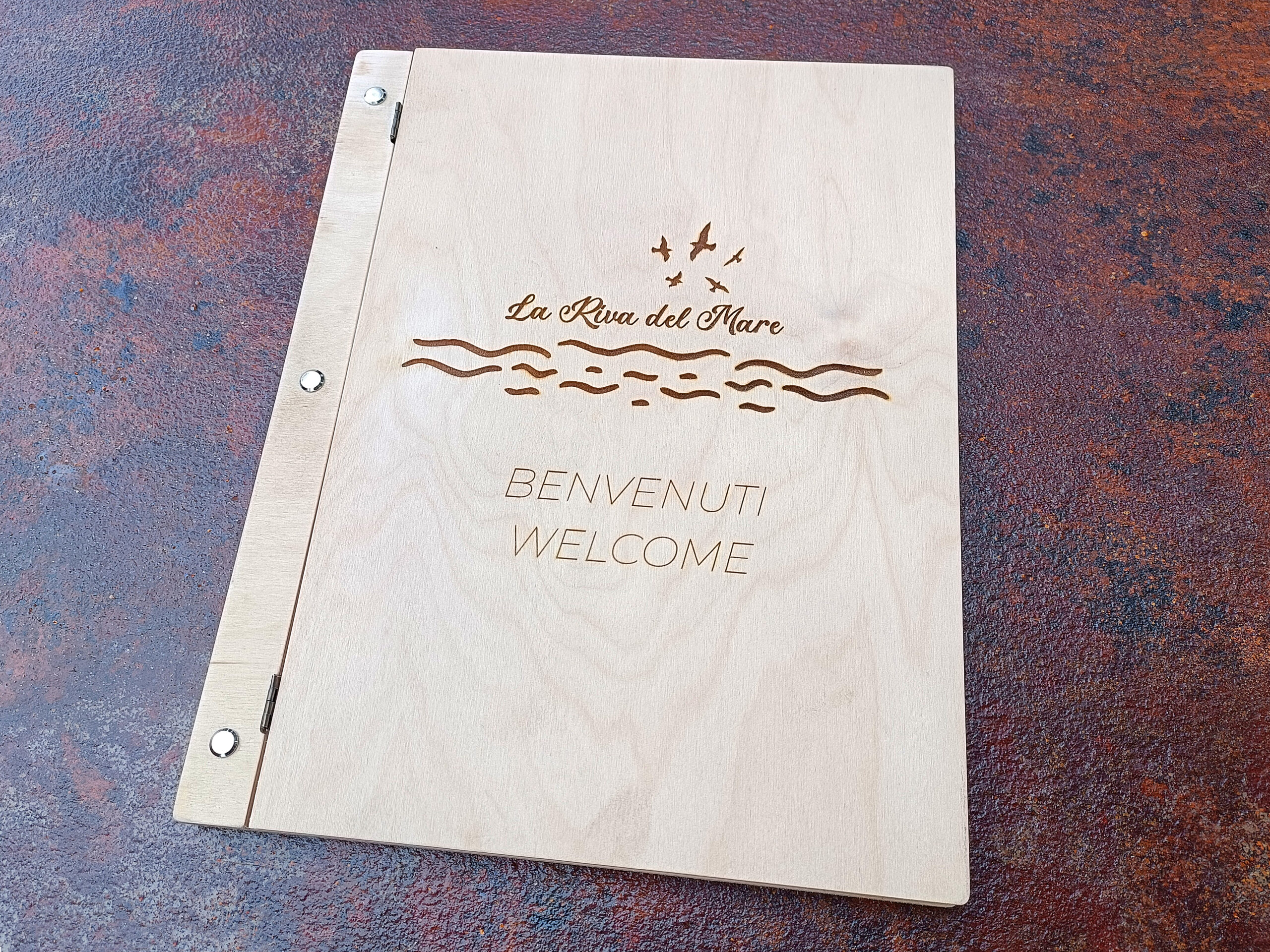 personalized wooden menu holder