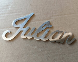 Escrita personalizada em ferro