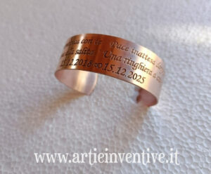 Bracciale in rame personalizzato