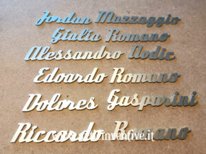 scritte personalizzate per buca delle lettere in alluminio anodizzato argento opaco