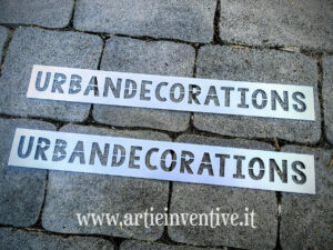 Stencil personalizzato in alluminio anodizzato argento opaco 1mm