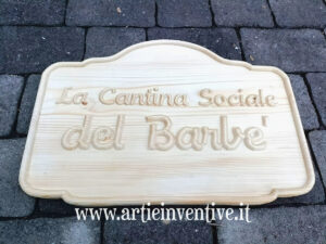 Targa 3d personalizzata in legno massello di abete